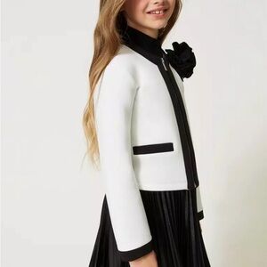 TWIN-SET kids girls tweed style jacket and dress set
